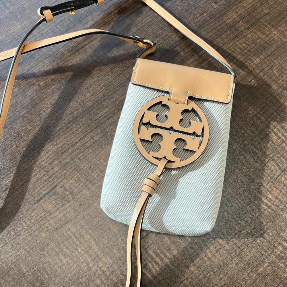 Tory Burch Beige and Tan Crossbody Bag